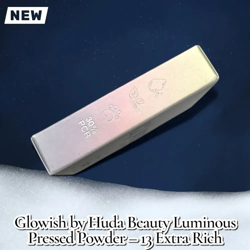 New NIB Glowish by Huda Beauty Luminous Pressed Powder – 13 Extra Rich